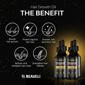 beaueli 5% Minoxidil Hair Growth Serum back view