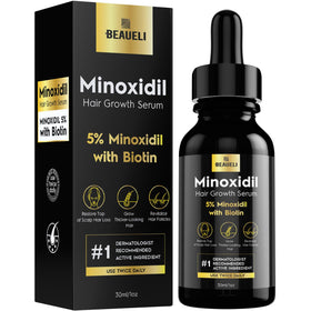beaueli Hair Growth Serum 5% Minoxidil 1oz front view