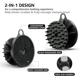 BEAUTAIL Shower Brush showing body scrubber side
