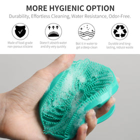 BEAUTAIL Silicone Body Scrubber showing fins and points bristles