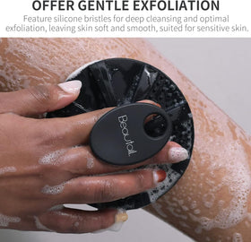 BEAUTAIL silicone scrubber being used in shower