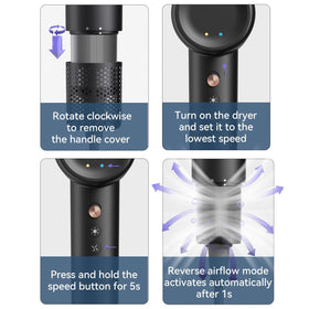 BeautiFlow Hair Dryer in use on long hair