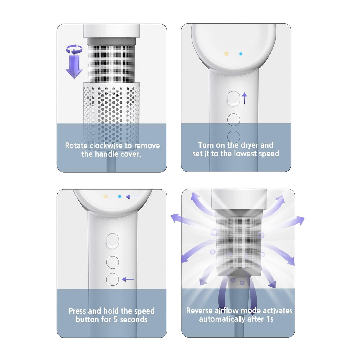 BeautiFlow Hair Dryer in use with smooth hair finish