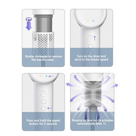 BeautiFlow Hair Dryer in use with smooth hair finish