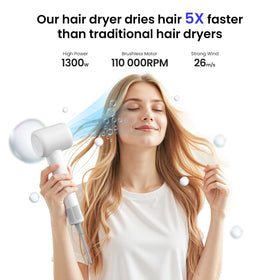 BeautiFlow Hair Dryer showing 360° rotating magnetic nozzle