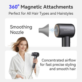 BeautiFlow Hair Dryer with magnetic nozzle attached