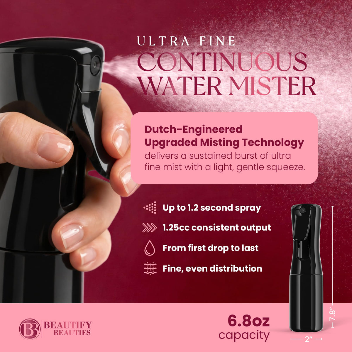 BeautifyBeauties Continuous Spray Bottle side view