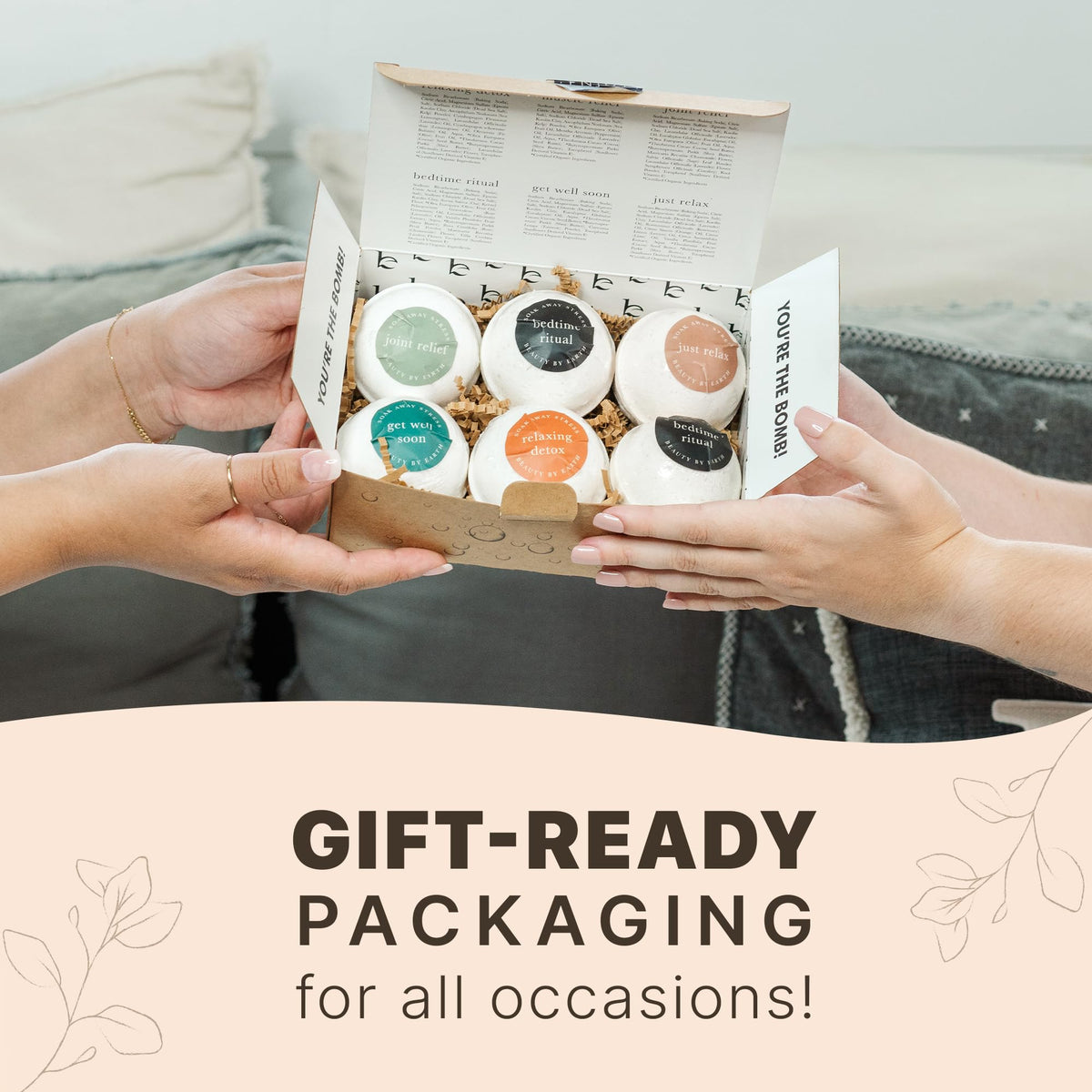 Beauty by Earth bath bomb in a relaxing spa setting