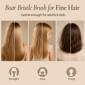 Beauty by Earth Boar Bristle Hair Brush side view showing bristle arrangement