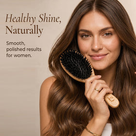 Beauty by Earth Boar Bristle Hair Brush with packaging