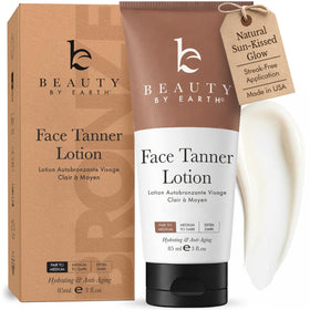 Beauty by Earth Face Tanner front view, 109g bottle