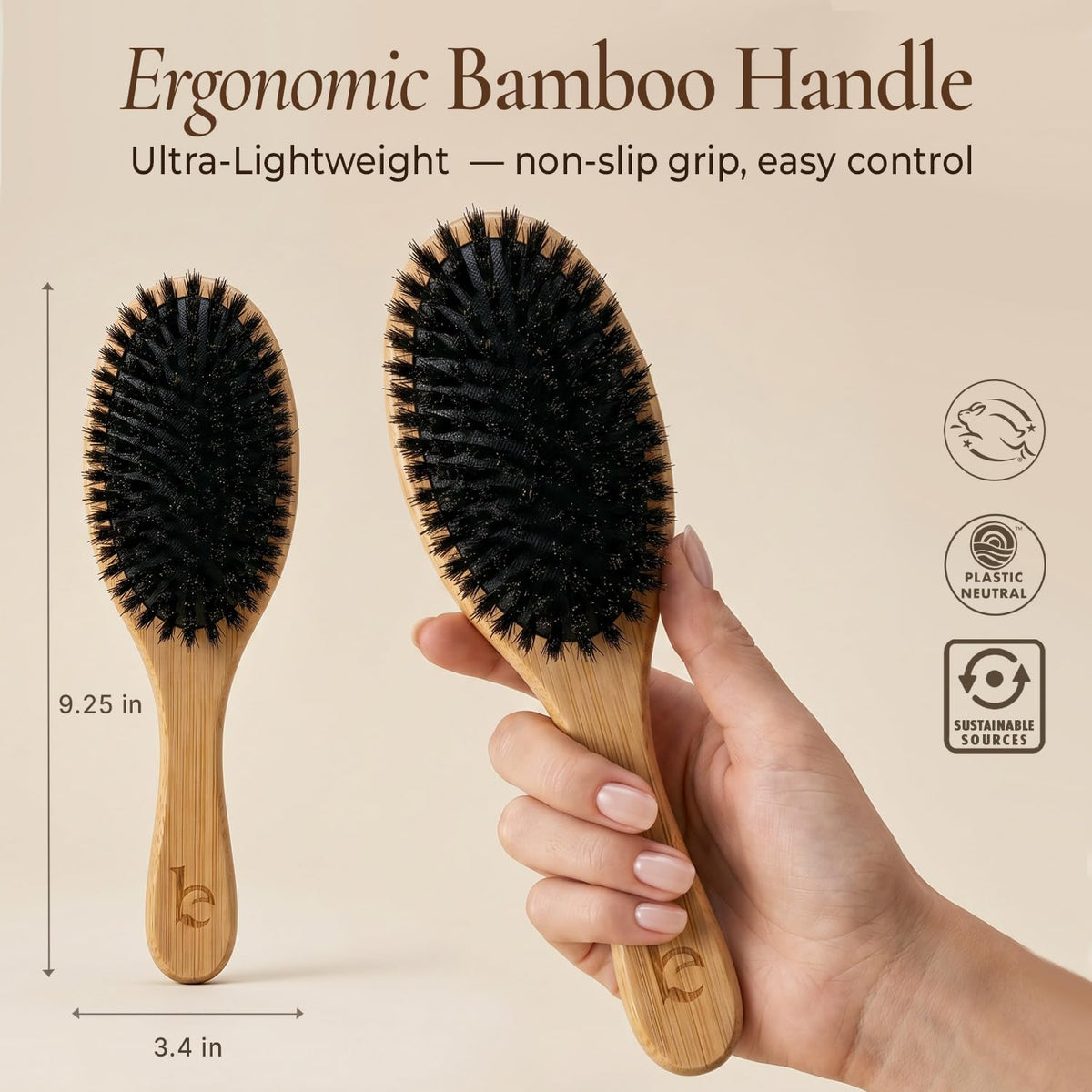 Beauty by Earth hair brush in use on fine hair