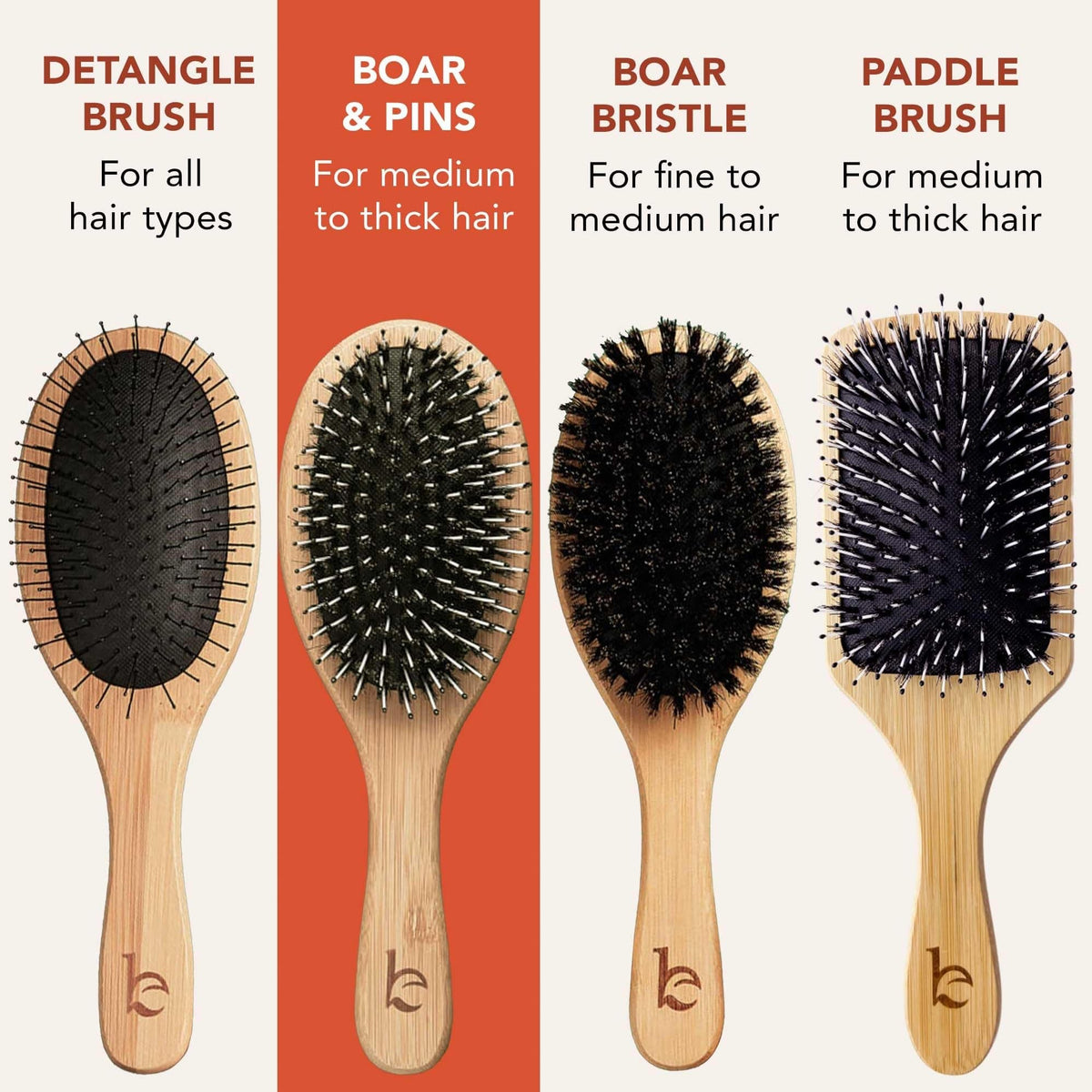 Beauty by Earth Hair Brush showing firm nylon pins
