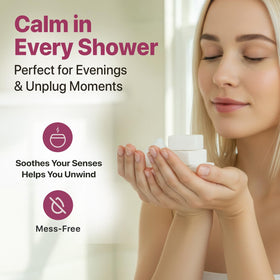 Beauty by Earth Lavender Shower Steamer tablet close-up