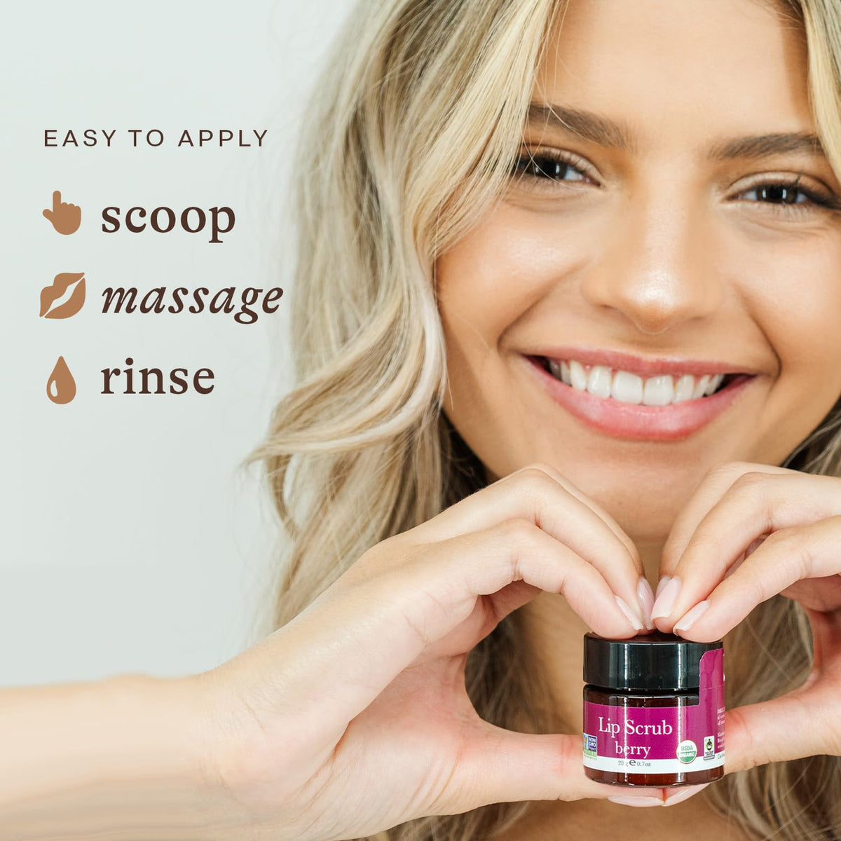 Beauty by Earth Organic Lip Scrub Berry on a vanity