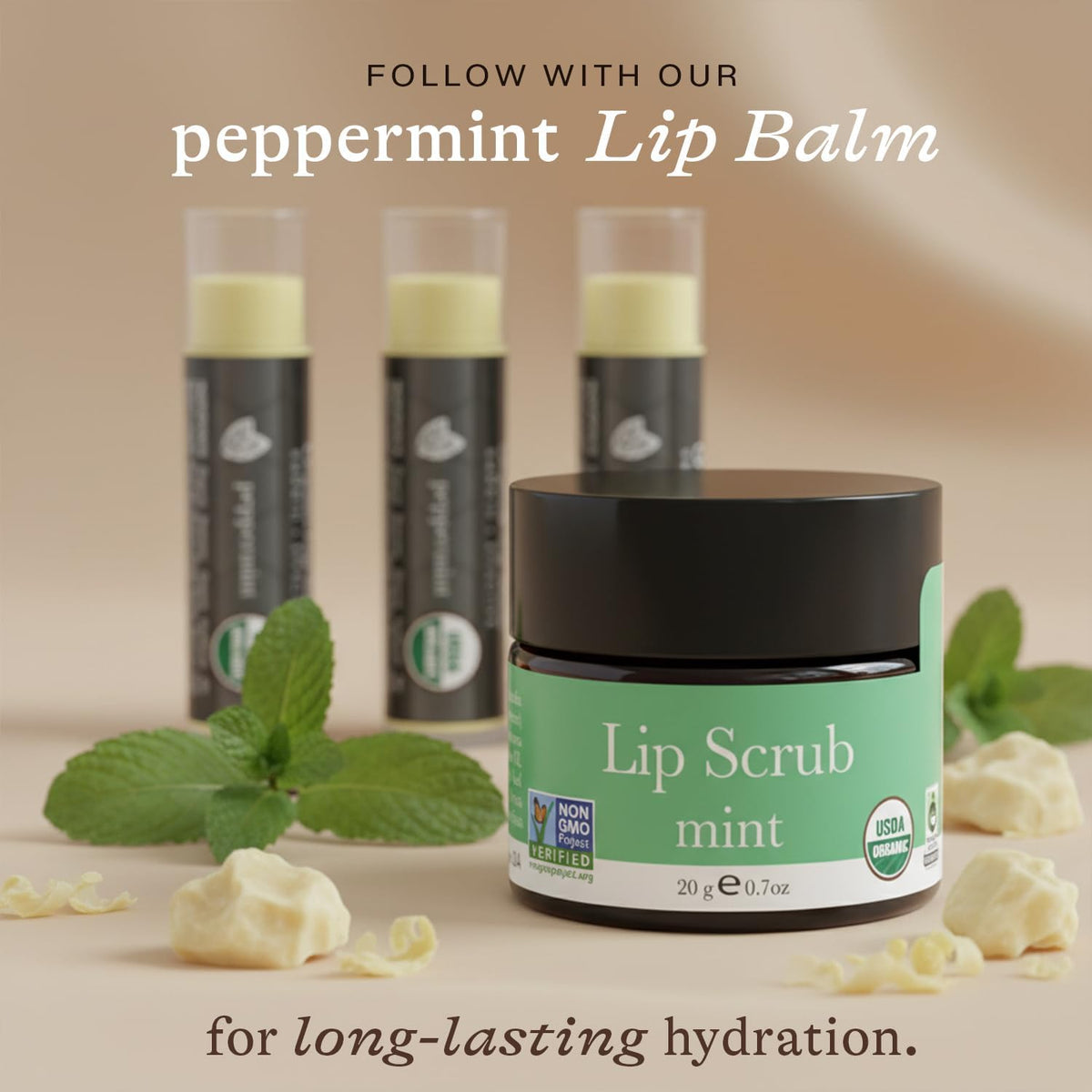 Beauty by Earth Organic Lip Scrub Mint lifestyle scene