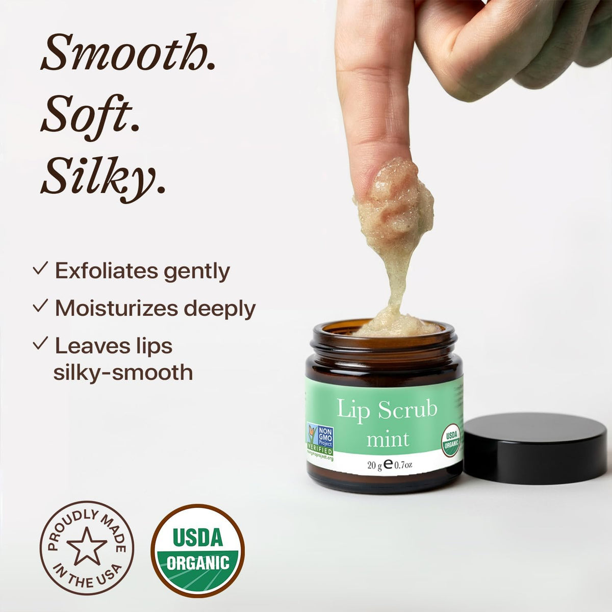 Beauty by Earth Organic Lip Scrub Mint texture close-up