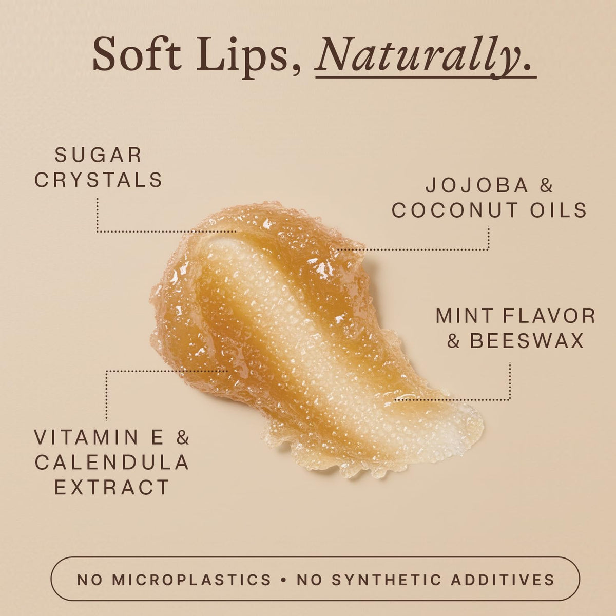 Beauty by Earth Organic Lip Scrub Mint with mint leaves