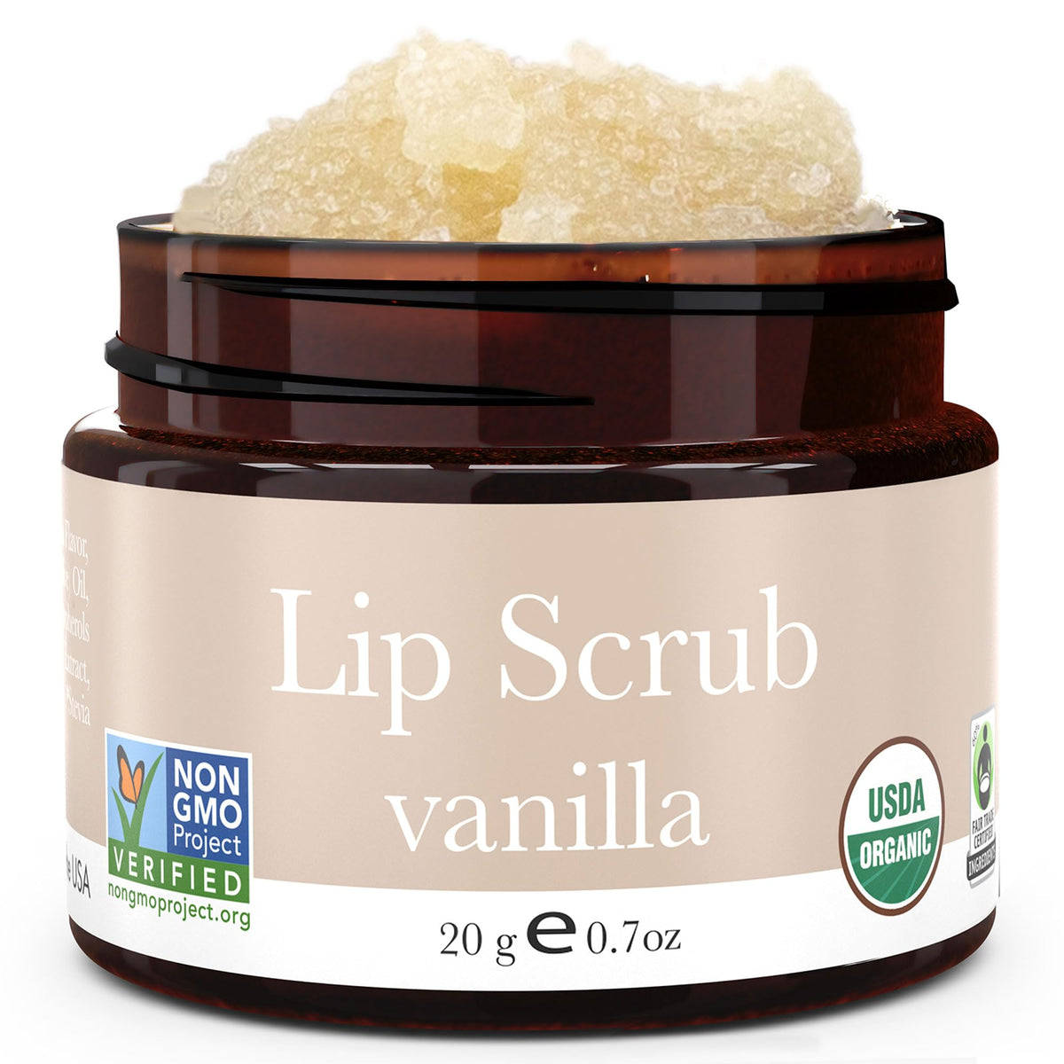 Beauty by Earth Organic Lip Scrub Vanilla front view