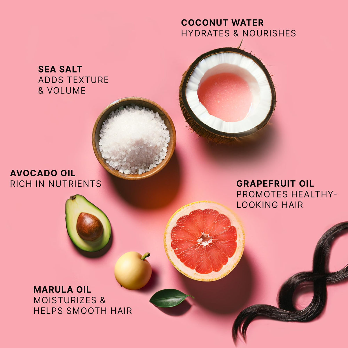 Beauty by Earth Sea Salt Spray 220g application on wavy hair