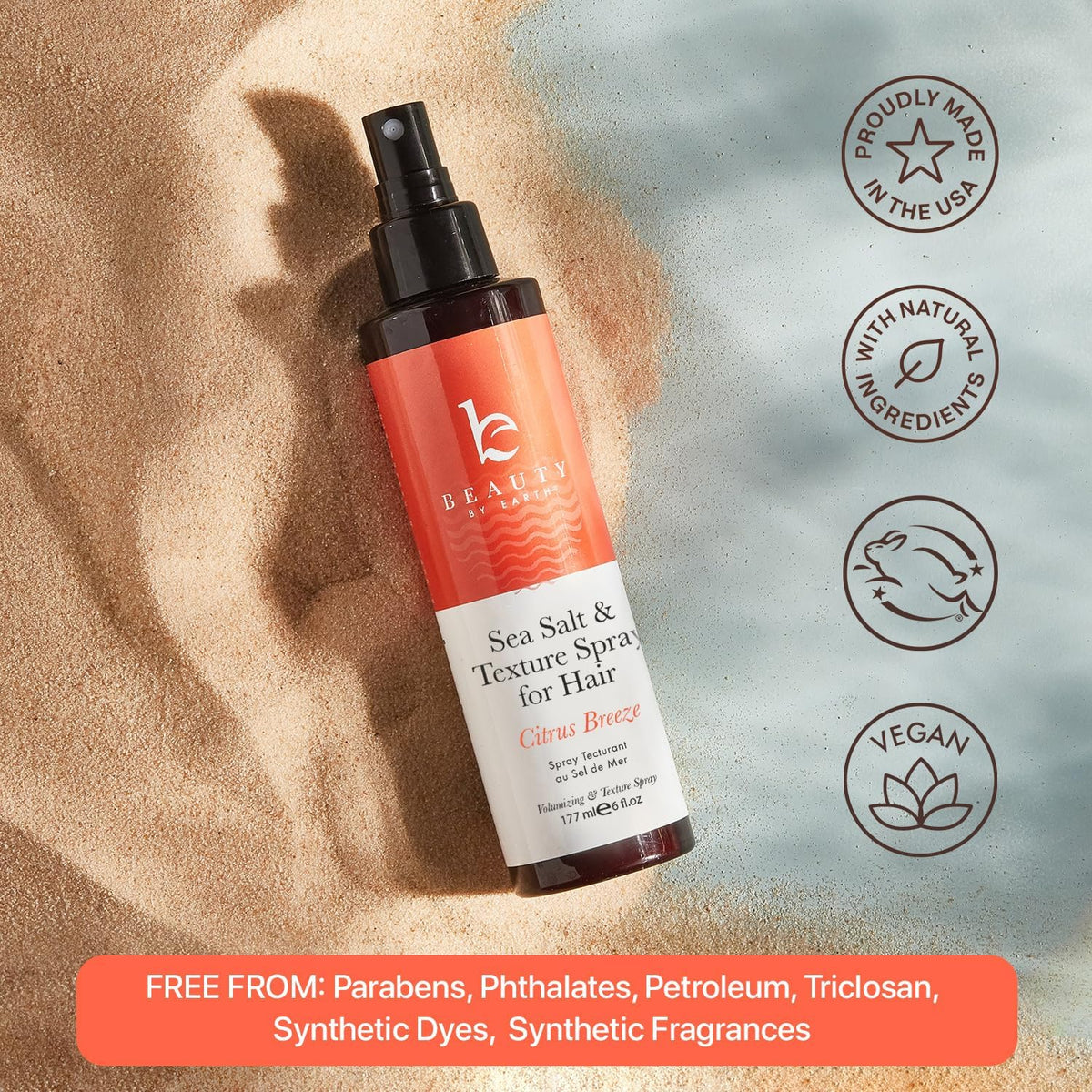 Beauty by Earth Sea Salt Spray 220g lifestyle scene
