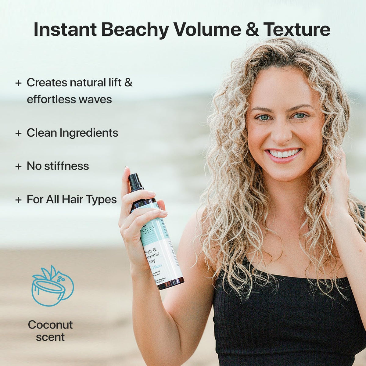 Beauty by Earth Sea Salt Spray 222g side view