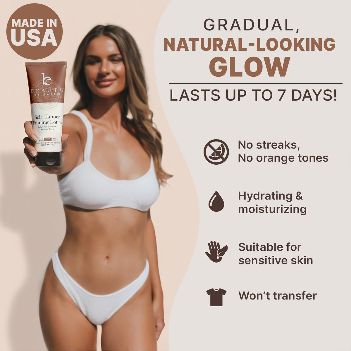 Beauty by Earth Self Tanner application process
