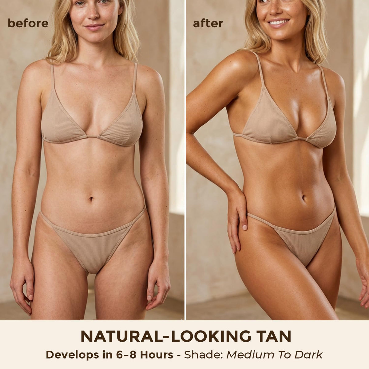Beauty by Earth Self Tanner Mousse application on skin