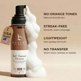 Beauty by Earth Self Tanner Mousse bottle side view
