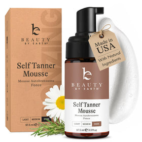 Beauty by Earth Self Tanner Mousse front view with packaging
