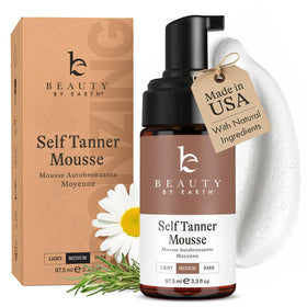 Beauty by Earth Self Tanner Mousse front view with pump