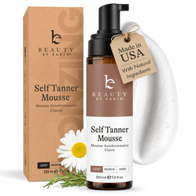 Beauty by Earth Self Tanner Mousse front view with pump dispenser