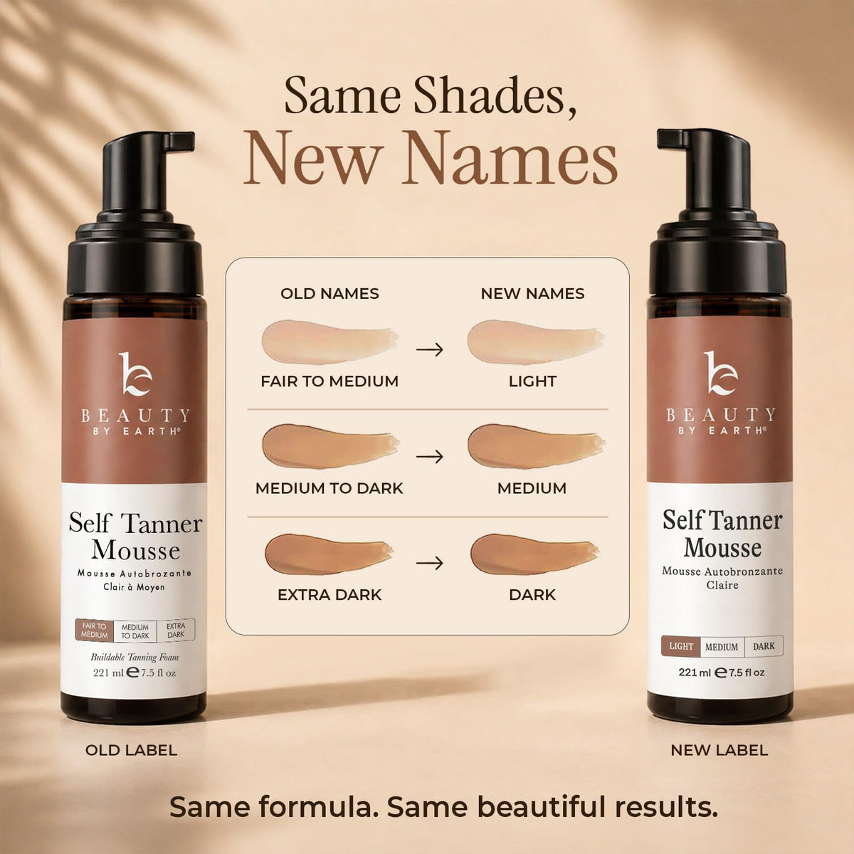 Beauty by Earth Self Tanner Mousse side view showing product dimensions