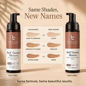 Beauty by Earth Self Tanner Mousse side view showing product dimensions