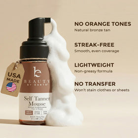 Beauty by Earth Self Tanner Mousse texture close-up