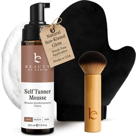 Beauty by Earth Self Tanner Tanning Mousse Kit packaging front view
