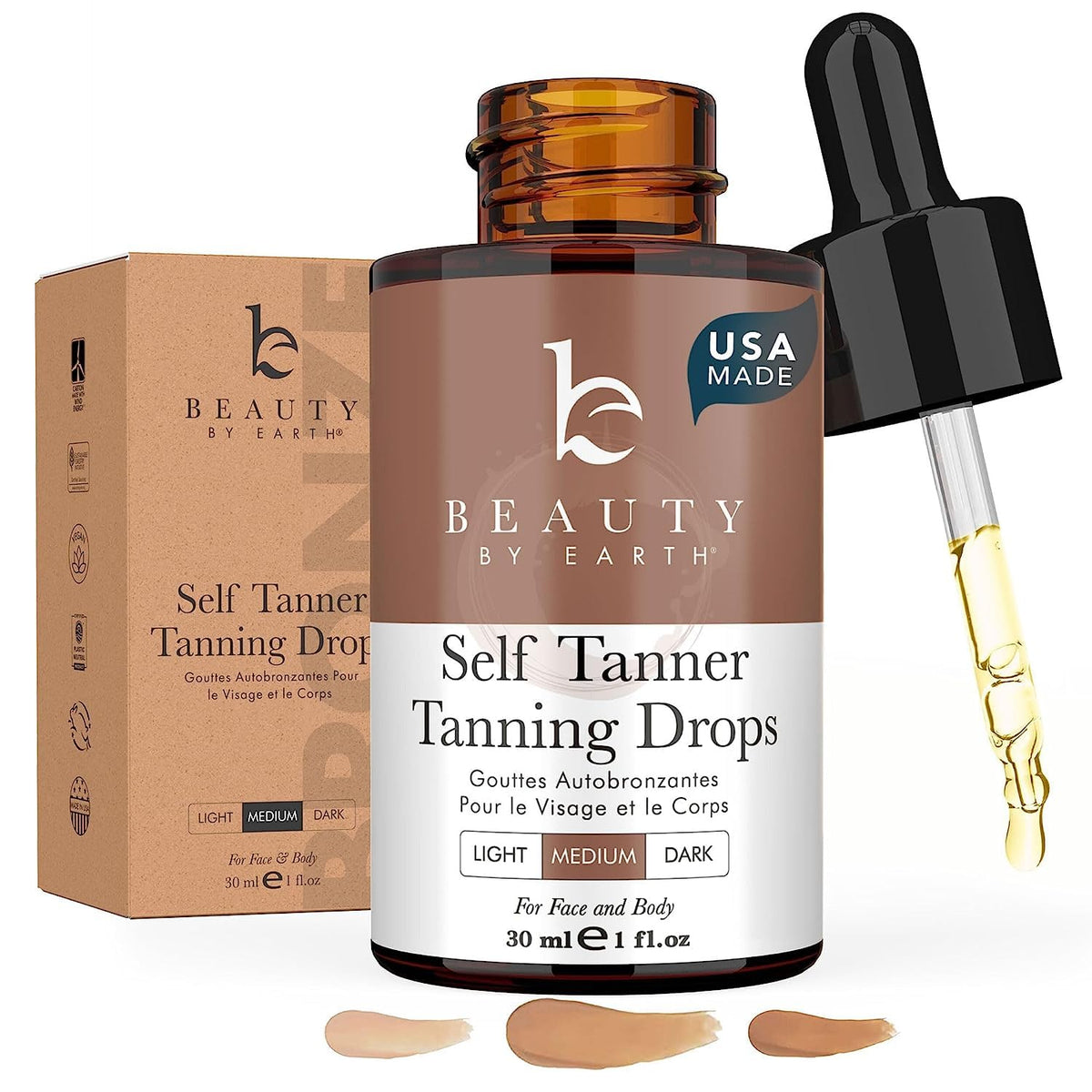 Beauty by Earth Self Tanning Drops 100g front view