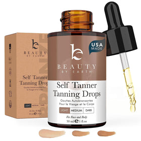 Beauty by Earth Self Tanning Drops front view with dropper
