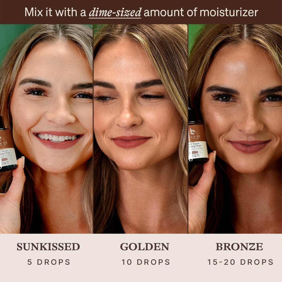 Beauty by Earth Self Tanning Drops mixed with moisturizer