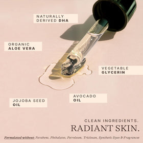 Beauty by Earth Self Tanning Drops on a bathroom counter