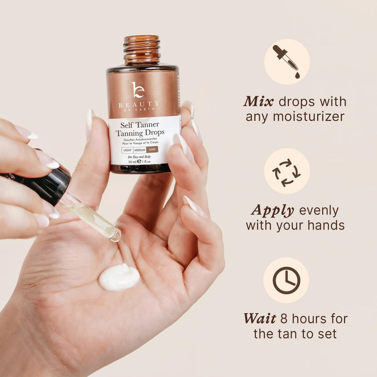 Beauty by Earth Self Tanning Drops travel-friendly packaging