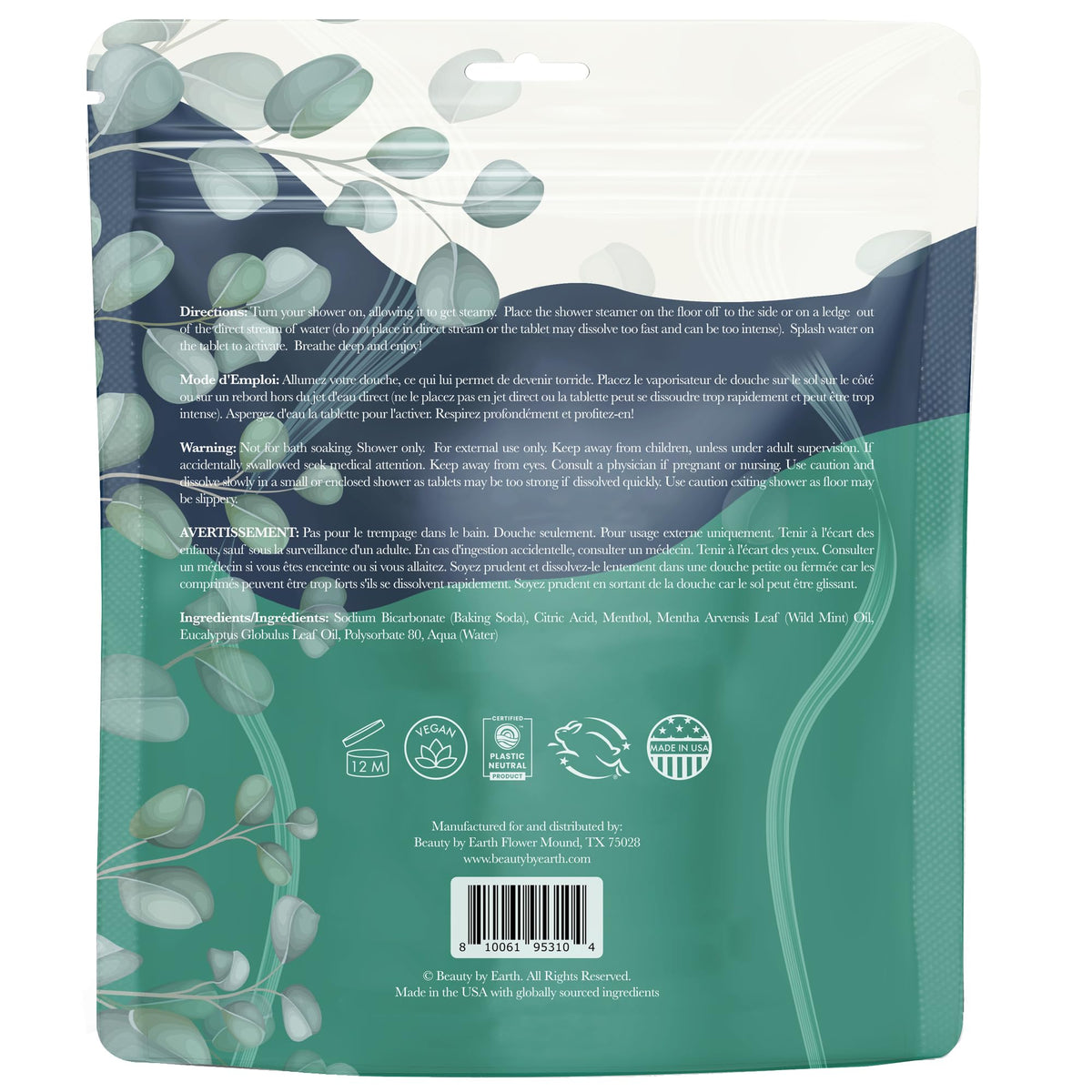 Beauty by Earth Shower Steamers beautifully packaged for gifting