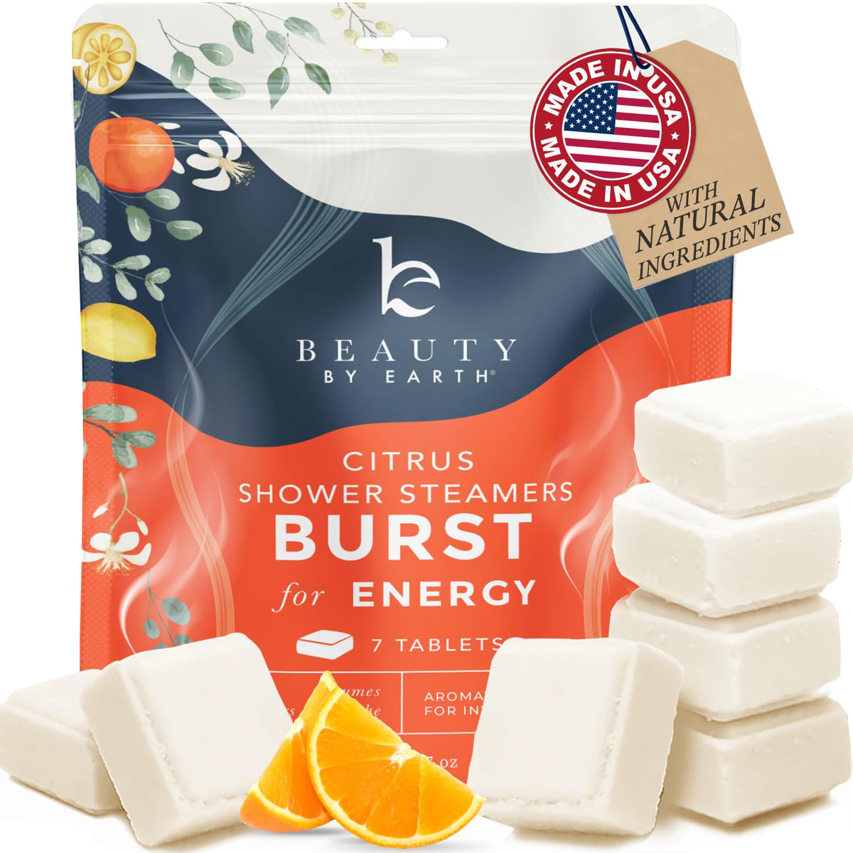 Beauty by Earth Shower Steamers Citrus Aromatherapy front view