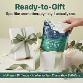 Beauty by Earth Shower Steamers displayed on a bathroom counter