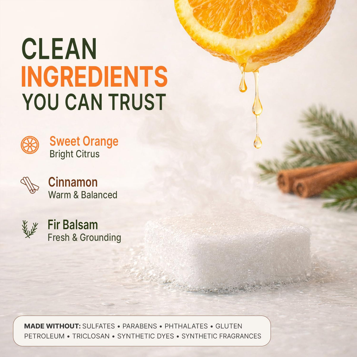 Beauty by Earth Shower Steamers displaying natural ingredients