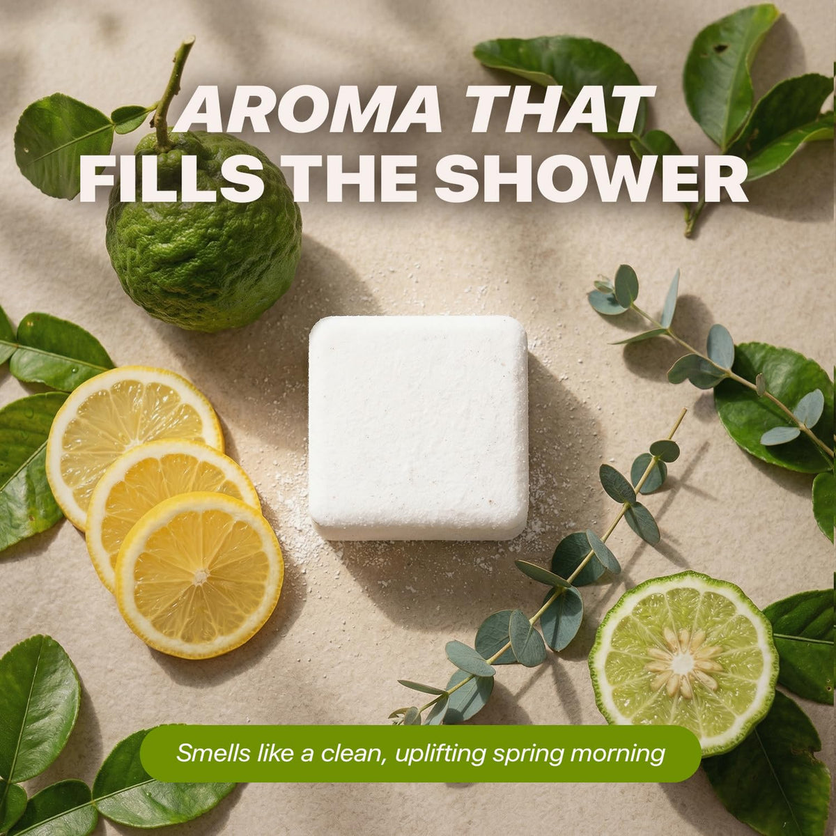 Beauty by Earth Shower Steamers in use during a shower
