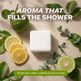 Beauty by Earth Shower Steamers in use during a shower