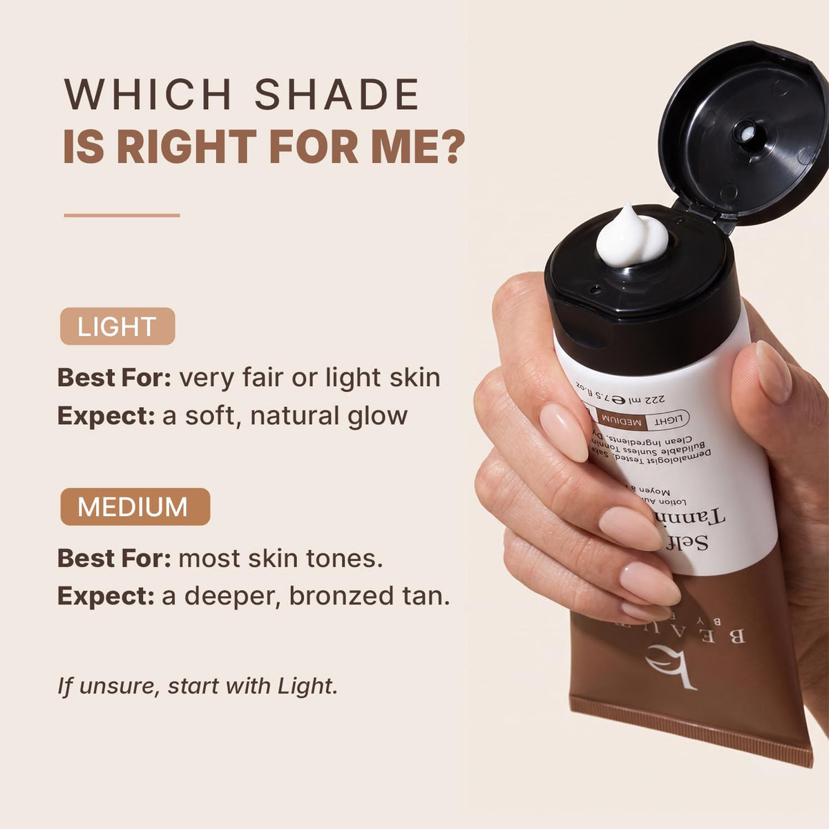Beauty by Earth Tanning Lotion in a bathroom setting
