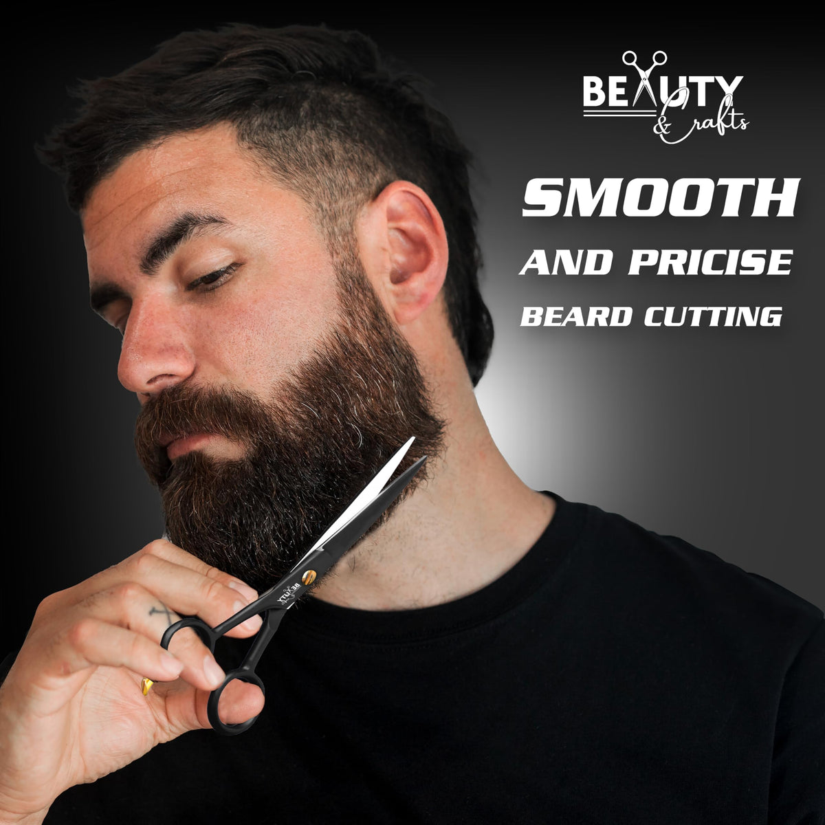 Beauty & Crafts Beard Mustache Scissors with adjustable screw