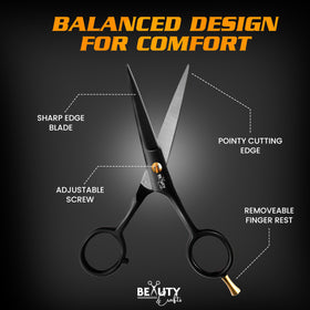 Beauty & Crafts Beard Mustache Scissors with combs and pouch